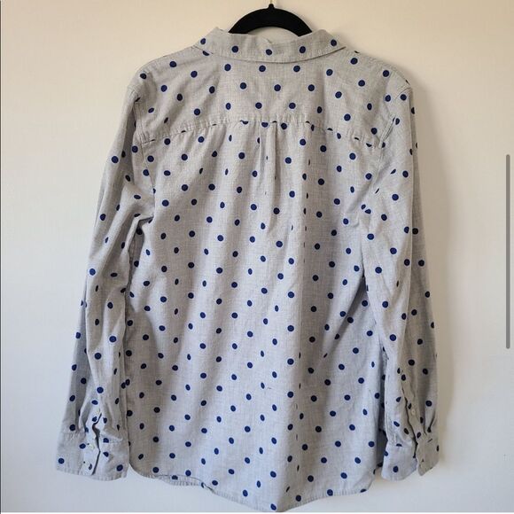 Talbots 100% Cotton Polka Dot Button Down Top LP - Picture 4 of 7